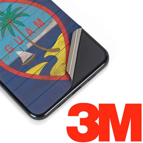 Guam Flag Dark Wood Google Pixel 3a Skin